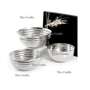 Juego de Tres Tazones de Chocolate de Diferentes Tamaños, Color Plateado Aluminio, Tazón Decorativo de Alta Calidad - Product Image 3