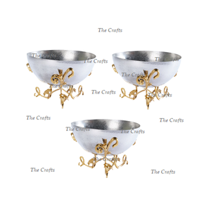 Marvelous Design Iron Black Color Bowl With Aluminium Silver Stand For <b>Chocolates</b> Dry Fruits At Cheap Price - Product Image 5