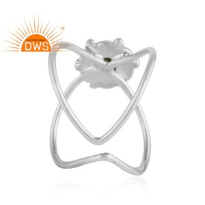 Bague en pierre précieuse péridot brillante, vente en gros, argent sterling 925 oxydé antique, bague de créateur, bijoux, collection classique - Product Image 3