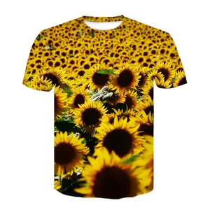 Zomer Slijtage Nieuwe Stijl Mannen Vrouwen Gedrukt Mooie Bloem T-shirt, Korte Mouwen Sublimatie T-shirt