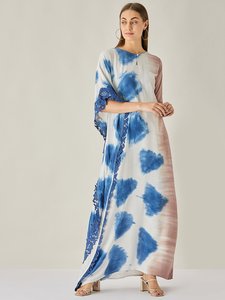 Kaftan hecho a mano Tie-Dye, maxi vestido largo para niñas, mangas holgadas, ropa de verano para playa, ropa Sexy hasta el suelo, traje Natural - Product Image 3