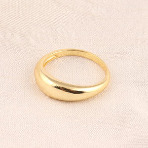 Bague en laiton plaqué or pour femme, anneau simple poli simple, unisexe, anneau en forme de dôme, fournitures bijoux faites à la main - Product Image 4