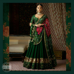 Lahenga choli เสื้อเบลาส์ออกแบบโดยดีไซเนอร์อินเดียแบบดั้งเดิมเสื้อผ้าตลาด - Product Image 3