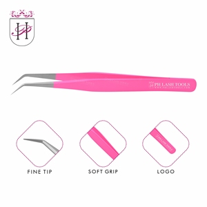 Tip Satin and Pink Color Private Label Eyelash Tweezers, Eyelash Extension Tweezer with private label by PH Lash Tools - Product Image 5