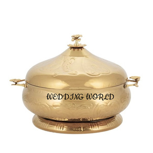 Marmite isolée martelée meilleure qualité Casserole de créateur faite à la main brillant poli Designer nouveau chauffe-plats en métal - Product Image 3