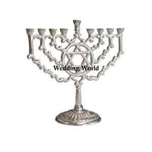 Menorah décorative en métal Bougeoir fait main de qualité supérieure Bougeoir en métal classique, élégant et décoratif en gros - Product Image 2