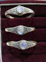 Nouvel Arrivage Bracelet Manchette en Argent Sterling 925 Plaqué Argent Vieilli Fait Main Motif Ethnique Népalais Onyx Tibétain pour Anniversaire et Fête