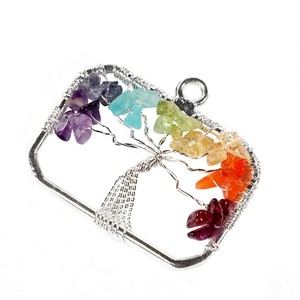 จี้เงินรูปทรงแผ่นดิสก์จี้พลอยบำบัด - Product Image 1