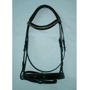 Brida de caballo de charol de dos tonos Topacio Crystal Wave Brow Band Noseband Estilo occidental Sillín acolchado Sillines de alta calidad - Product Image 1