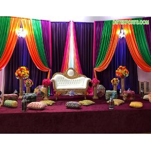 <b>Mehndi</b> Stage <b>Decor</b> Multi Color Backdrops Punjabi Wedding Backdrop for Jaggo Setup Wedding <b>Decor</b> Curtains for <b>Mehndi</b> Event - Product Image 1