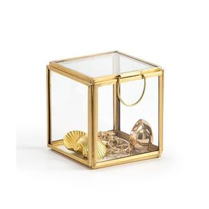 Boîte de rangement de bijoux de cosmétiques en métal de forme rectangulaire avec 4 colonnes pour la boîte à bijoux d'accessoires personnels de beauté - Product Image 5