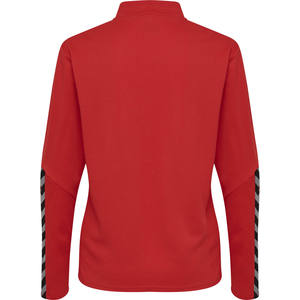 Sudadera roja con cuello redondo de manga completa de invierno para mujer con logotipo personalizado Técnicas lavadas Diseño forrado Sudaderas con capucha y sudaderas para mujer - Product Image 3