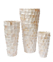 Vases à fleurs en nacre, blanc et coloré, pour la décoration de la maison, pot à fleurs décoratif, vase pour hôtel/entrée de maison, en vente
