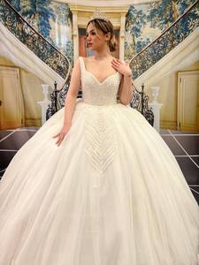 ชุดราตรียาวหรูหราผ้าชีฟองสำหรับผู้หญิง,ชุดเดรสไปงานแต่งชุดเจ้าสาวผ้าซาตินหรูหราสไตล์ตุรกี - Product Image 2