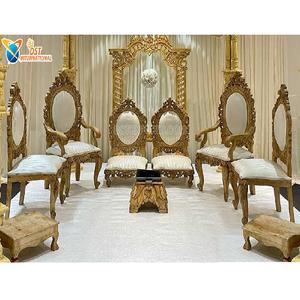 Modern Carved Indian Wedding Vedi <b>Chairs</b> Set Newly Designed Mandap <b>Chairs</b> for Wedding Ceremonies and Events Floral Design <b>Chair</b> - Product Image 1