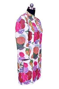 Kantha เสื้อเบลเซอร์ Kantha ผ้าห่มวินเทจสำหรับผู้หญิง,เสื้อแจ็คเก็ตโอเวอร์โค้ทผู้หญิงสไตล์พื้นเมืองเสื้อแจ็กเก็ตแขนเสื้อกลับด้านได้ - Product Image 6