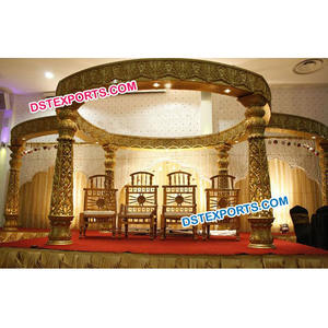 Conjunto de mandril de diseño de boda indio, conjunto de seis pilares de boda, Pagoda dorada, nuevo diseño, decoraciones de boda, Reino Unido - Product Image 1