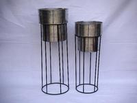 Pot de fleurs en laiton, pot de plante en métal aluminium cannelé, vase à fleurs décoratif martelé, jardinière en métal d'Inde, lot de 4 pièces