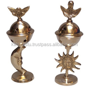 Brûleur Bakhoor de thérapie aromatique en laiton et brûleur de parfumerie brûleur de charbon de bois d'encens et diffuseur de porte-encens pour aromathérapie - Product Image 1