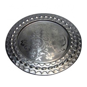 Plato cargador redondeado para servir comida para fiesta de boda, utensilios de catering hechos a mano, placa de cargador de Material de latón seguro - Product Image 3