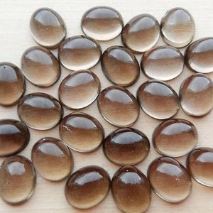 Piedra de cuarzo ahumado natural de 2mm y 3mm, cabujón de tamaño calibrado ovalado liso, piedra preciosa suelta a precio de fábrica mayorista, compre ahora en línea - Product Image 1