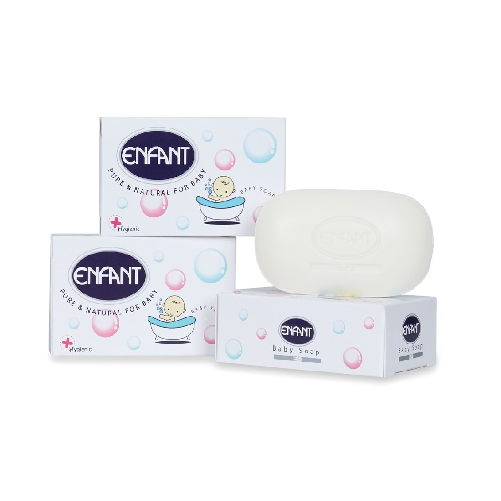 Solid Form White Basic Cleaning Daily Use Regular Size Mild Formula Enfant Baby Soap