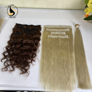 Lagee — Extensions de cheveux humains vierges à Double Drawn, 100% de densité, kit d'extension de cheveux humains vierges vierges humains de haute qualité avec Clip - Product Image 2