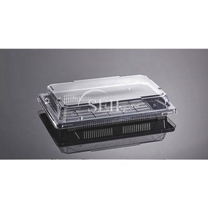SL-H15s Transparent Food Sushi Container / Japanese Sushi Black box / Disposable Take away Sushi Tray