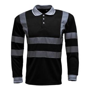 เสื้อเครื่องแบบยามฤดูหนาวแขนยาวสีดำมองเห็นได้ชัดเจนสำหรับผู้ชาย100% โพลีเอสเตอร์ออกแบบโลโก้ได้ตามต้องการ - Product Image 3