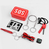 Ensemble d'outils multifonctionnels de camping, kit de survie SOS, survie en plein air, auto-sauvetage, kit de survie d'urgence