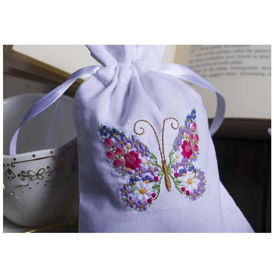 Embroidery Lavender Sachet Bag 100%Cotton Sachet Bag