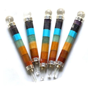 Bâton de Reiki en cristal 7 chakras de qualité supérieure avec sphère de quartz et pointe en forme de crayon pour la méditation et la guérison, pierre précieuse naturelle. - Product Image 3