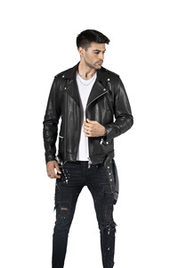 Chaqueta universitaria de cuero genuino Nappa con estilo para hombre, tela transpirable suave, logotipo personalizable, informal para las estaciones de primavera e invierno - Product Image 5