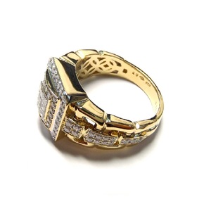 Bijoux de luxe pour hommes, rondes et carrées, en or jaune massif 18k, diamant fin, 100% naturel, pour hommes, promotion - Product Image 3