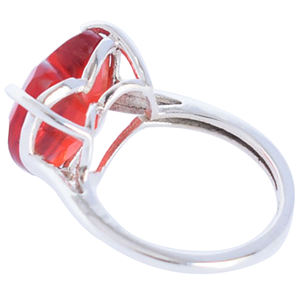 อัญมณีควอตซ์สีแดงคุณภาพสูงรูปหัวใจขายส่งแหวนเงินแท้925สเตอร์ลิงสำหรับงานแต่งงานเครื่องประดับที่สวยงามสำหรับเธอ - Product Image 3