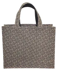 Модная сумка из мешковины, 2024, новейшая хлопчатобумажная сумка с принтом, отделанная саморучкой, Джутовая сумка унисекс