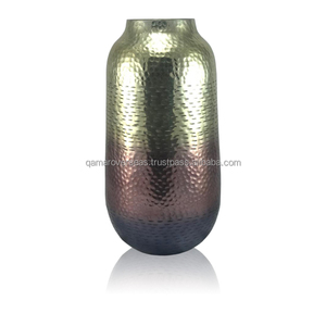Decorative Aluminum Flower Pot & Vase with Hammered Gold Finish Contemporary Design Lightweight Rust Resistant for Home Decor - Product Image 1