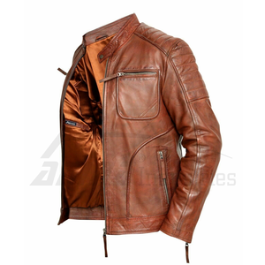 Chaqueta de Cuero Color Marrón para Hombre, Fabricante Pakistaní, Chaqueta de Cuero en Talla Personalizada - Product Image 5
