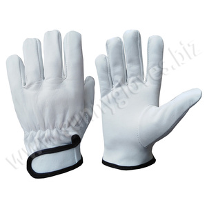 Driver Gloves Working Leather Gloves Safety Work Safety Golves Goat or Sheep Leather Sunny Safety White Comfortable Daily - Product Image 4
