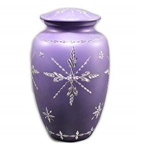 Urne gravée en métal violet pour cendres, urne de crémation pour adulte de Style américain/européen - Product Image 1