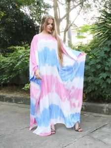 ชุดยาวผ้าเรยอนสำหรับผู้หญิง100% มัดย้อมเต็มแขนเสื้อทำด้วยมือสำหรับวันหยุดฤดูร้อน2025 - Product Image 4
