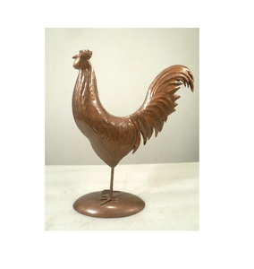 Statue de jardin de poule en métal fermier en aluminium - Product Image 6