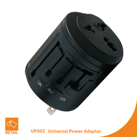 Adaptor Daya Universal Internasional Berkualitas Tinggi UPA02 dengan 1 Stopkontak, Merek Dapat Disesuaikan, Asal Cina, Bergaransi