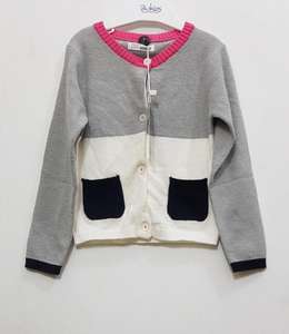 Suéteres de algodón casuales a rayas con cuello en V y cremallera para niñas, de manga regular, ecológicos, para invierno, de Bangladesh Stock Lot - Product Image 1