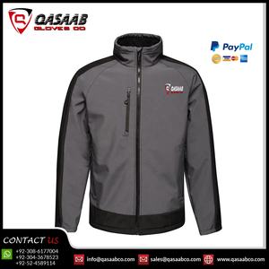 Vestes Softshell à col montant pour hommes vente en gros de vêtements de travail d'extérieur coupe-vent et imperméable grande taille - Product Image 2