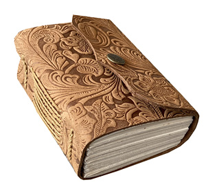 Leaves And Flowers Embossed Genuine Leather <b>Journals</b> Blank Pages Ideal For Use In Journaling & Diary Writing Suitable For Resale - Product Image 1