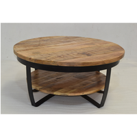 Ensemble de tables basses en bois de manguier brun massif de style industriel moderne de haute qualité indien pour salon, café, hôtel