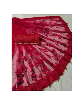 Vêtement Ethnique Vêtement de Fête Traditionnel Indien Broderie Saree en Soie avec Blouse ApparelGarment - Product Image 3