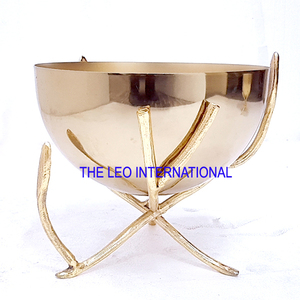 Bol décoratif en forme de feuille plaqué or, en aluminium, en métal, vaisselle de table de luxe, bol à manger de luxe - Product Image 5