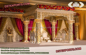 Mandap de Fibra de Vidrio Dorado, Portátil, Elegante y Lujoso para Bodas, con Tamaño Personalizado para Ceremonias de Boda con Temática Moderna - Product Image 2